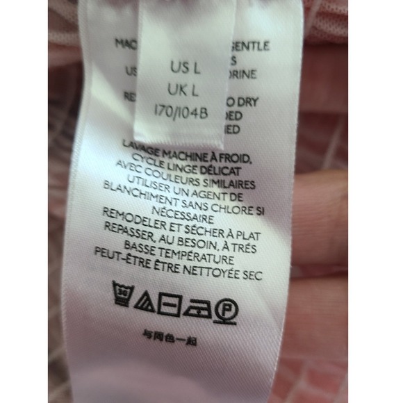 Anthropologie Coquette Smocked Square Neck Blouse Large Long Sleeve Pink Fairy - Picture 11 of 13